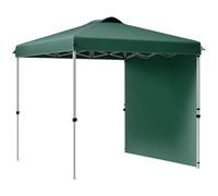 Outsunny Tente Pliante 2,5x2,5 m Gazebo de Jardin avec 1 paroi latérale Hauteur réglable en 3 Niveaux Imperméable Anti-UV et Sac à Sable Gazebo pour l'extérieur Camping Parties Vert