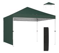 Outsunny Tente pliante 3x3 m, pop-up, avec paroi latérale, tonnelle de jardin avec protection UPF50+, poussée centrale, hauteur réglable, sac de transport, gazebo pour camping, extérieur, vert