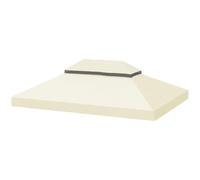 Outsunny Toile de Rechange pour Pavillon Toile de Tonnelle 4x3m Crème | Double avec Trous de Drainage, Polyester Haute Densité 370 g/m², Protection Solaire UPF30+, Toile Inclus Uniquement