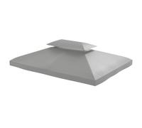 Outsunny Toile de rechange pour pavillon tonnelle tente 3 x 4 m polyester haute densité 180 g/m² gris clair
