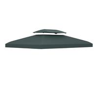 Toile De Rechange Pour Pavillon Tonnelle Tente 3 X 4 M Polyester Haute Densit? 180 G/M? Gris Fonc? Gris