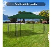 Outsunny Toile de rechange pour pavillon tonnelle tente 3 x 4 m polyester haute densité 180 g/m² vert