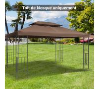 Outsunny Toile de Rechange pour Pavillon Tonnelle Tente Polyester Haute Densité Imperméabilisé 180 g/m² 3 x 4 m Chocolat aosom france