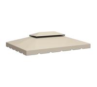 Outsunny Toile de Rechange pour pavillon tonnelle Tente Toit de Remplacement Gazebo de Jardin Tissu Polyester Haute densité 170 g/m² 4 x 3 m Beige