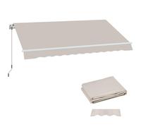 Outsunny Toile de Rechange pour Store rétractable, Toile de Rechange pour Store à Bras de 3 x 2,5 m en Polyester, Anti-UV 50+, pour Balcon, Patio, terrasse, extérieur, Jardin, crème