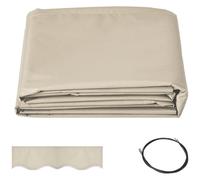 Outsunny Toile de Rechange Store banne - Lambrequin Vagues Douces - Polyester Haute densité 280 g/m² Anti-UV dim. 2,82L x 2,4l (avancée) m crème