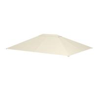 Outsunny Toile de remplacement pour pavillon tonnelle tissu polyester haute densité 180 g/m² anti-UV 3 x 4 m crème