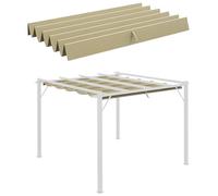 Outsunny Toile de Toit pour pergola tonnelle rétractable de 3 x 3 m - Beige