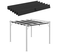 Outsunny Pergola toile de toit tonnelle rétractable de 3 x 3m gris | Aosom France