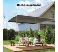 Outsunny Toile de toit pour pergola tonnelle rétractable de 3 x 3 m - toile uniquement 250 x 255 cm gris clair