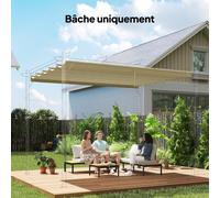 Outsunny Toile de toit pour pergola tonnelle rétractable de 4 x 3 m - beige