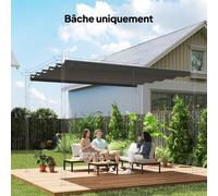 Outsunny Toile de toit pour pergola tonnelle rétractable de 4 x 3 m - toile uniquement 350 x 260 cm gris clair