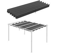 Outsunny Toile de Toit pour pergola tonnelle rétractable de 4 x 3 m - Toile Uniquement 350 x 260 cm Gris foncé