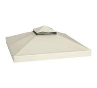 Outsunny Toile pour Tonnelle 3 x 3 m Rechange 2 Niveaux PVC Crème