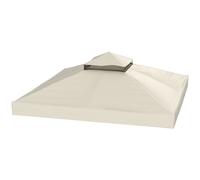 Outsunny Toile pour tonnelle 3 x 3 m toile de rechange pour tonnelle à 2 niveaux protection UPF30+ trous de drainage crème