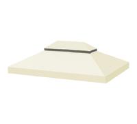 Outsunny Toile pour tonnelle toile de rechange pour tonnelle à 2 niveaux protection UPF30+ trous de drainage 4 x 3 m crème