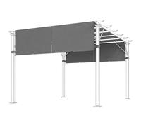 Outsunny Toiles de Rechange Pergola Rétractable 4,9x1,2m Gris Foncé