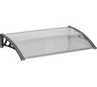 Outsunny Toit de protection 110 x 60 cm Toit extŽrieur pour portes et fen?tres contre le soleil et la pluie avec support en polycarbonate PP transparent