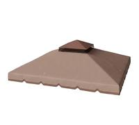 Outsunny Toit de rechange pour gazebo, 3 x 3 m, couverture de rechange avec double toit, 8 trous de drainage et protection UPF 30+, auvent de rechange uniquement pour pavillon gazebo, kaki