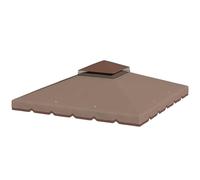 Outsunny Toit de Rechange pour Gazebo de Jardin 3 x 3 m, Toile de Couverture pour Gazebo à Deux Niveaux résistante à l'eau en Tissu 180 g/m² Anti-UV 30+ avec 8 Trous de Drainage, Kaki