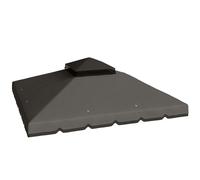Outsunny Toit de rechange pour pavillon 3 x 3 m déperlant avec toit double et trous d'évacuation, Gris clair