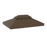 Outsunny Toit de rechange pour tonnelle, 4 x 3 m, couverture de rechange avec double toit avec moustiquaire, protection UV 30+, auvent de rechange pour pavillon gazebo café