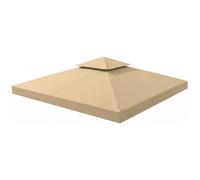 Outsunny Toit de Remplacement pour Gazebo de Jardin 3 x 3 m Beige