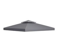 Outsunny Toit de remplacement pour pavillon 3 x 3 m – polyester haute densité 180 g/m² – gris