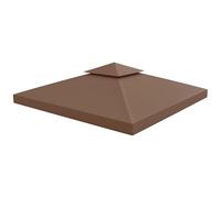 Outsunny Toit de Remplacement pour pavillon de Jardin Toile de Rechange pour pavillon tonnelle Tente 3 x 3 m Marron