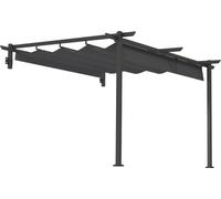 Outsunny Toit de terrasse Pergola env. 3x3m Toit de terrasse, pavillon de jardin en aluminium, montage mural