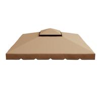Outsunny Toit pour gazebo 3x3 m 2 niveaux avec 8 trous de drainage en polyester Kaki