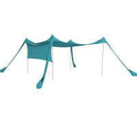 Outsunny Toit solaire Voile d'ombrage imperméable Protection contre les intempéries avec tiges en acier, pelle, sac de transport, pour le camping, les voyages, les pique-niques 3 x 3 x 2 m, bleu ciel