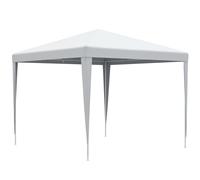Outsunny Tonnelle de jardin 2,7 x 2,7 m métal époxy Toile PE haute densité Blanc