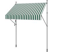 Outsunny Tonnelle 2x1,2 m avec Supports Réglables et Manivelle, en Aluminium, Métal et Polyester, Vert et Blanc