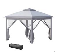 Outsunny Tonnelle barnum de jardin Pop-up tente pliant double toit 4 moustiquaires zippées amovibles + sac de transport