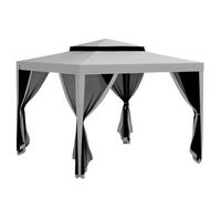 Outsunny - Tonnelle barnum de jardin - Polyester - 297x297x268cm - Gris