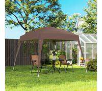 Outsunny Tonnelle Barnum de Jardin Pop-up Pliant 2,4 x 2,4 m Acier Polyester Sac de Transport Chocolat
