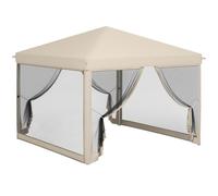 Outsunny Tonnelle Barnum Pliant Pop-up 3L x 3l x 2,65H m Beige Noir