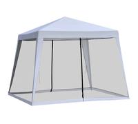 Outsunny Tonnelle Barnum Style Colonial dim. 3L x 3l x 2,45H m 4 moustiquaires 2 zippées Gris Noir