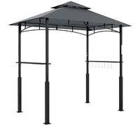 Outsunny Tonnelle de Barbecue Abri 2 Niveaux 243 x 148 x 248 cm Gris Foncé