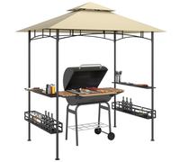 Outsunny Tonnelle de Barbecue Extérieur Abri 240x150x257cm Beige