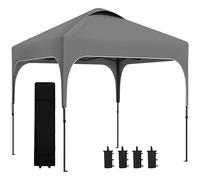 Outsunny Tonnelle de Jardin 2,5 x 2,5 m Barnum Pliant Pop-up Hauteur réglable sur 4 Niveaux Tissu Oxford Anti UV50+ châssis Acier Sac de Transport fourni Gris