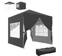 Outsunny Tonnelle de Jardin 2,5 x 2,5 m Pop Up Tente Pliante Gris Foncé