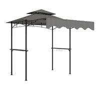 Outsunny Tonnelle de jardin 242 x 149 x 248 cm imperméable ignifuge avec toit double couche, étagères latérales, UV 30 +, tonnelle de jardin, tonnelle de jardin, tente de jardin pour jardin