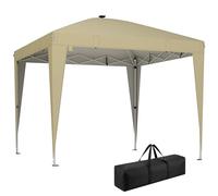 Outsunny Tonnelle de Jardin 3 x 3 m Éclairage Pop Up Télécommande Crème