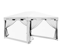 Tonnelle de jardin - Outsunny - 3 x 4 m - parois latérales en maille et 2 portes - pour fêtes et mariages - métal et PE - blanc
