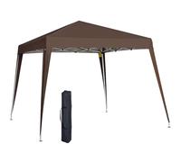 Outsunny Tonnelle de Jardin 3x3m Pop up Tente Pliable Acier Polyester imperméabilisé Anti UV avec Sac de Transport Chocolat