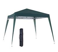 Outsunny Tonnelle de Jardin 3x3m Pop up Tente Pliable Acier Polyester imperméabilisé Anti UV avec Sac de Transport Vert foncé