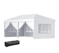 Outsunny Tonnelle de Jardin 3x6m Barnum Pliant Côtés Amovibles Blanc