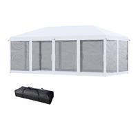 Outsunny Tonnelle de Jardin 6x3 m Pliable avec Moustiquaire et Housse de Transport, Crème